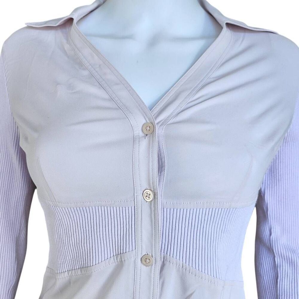 Express Fitted Knit Button Down - image 3